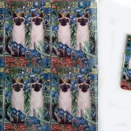 10TH ANNIVERSARY 2025 ICONIC NEW SIAMESE CAT TILE SETS: Blue Iris
